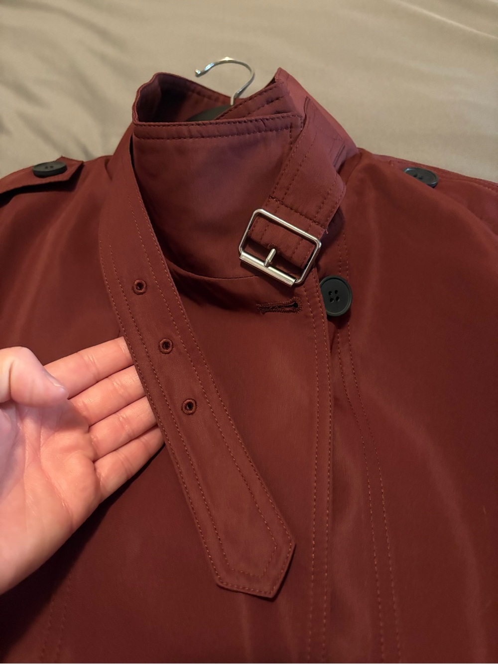 Commense Maroon Jacket Lightweight Button Front - Picture 2 of 5